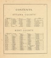 Table of Contents, Ottawa and Kent Counties 1876